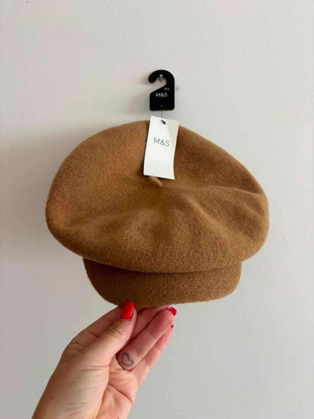 NWT M&S Camel Wool Blend Baker Boy Cap | Newsboy Hat | M/L